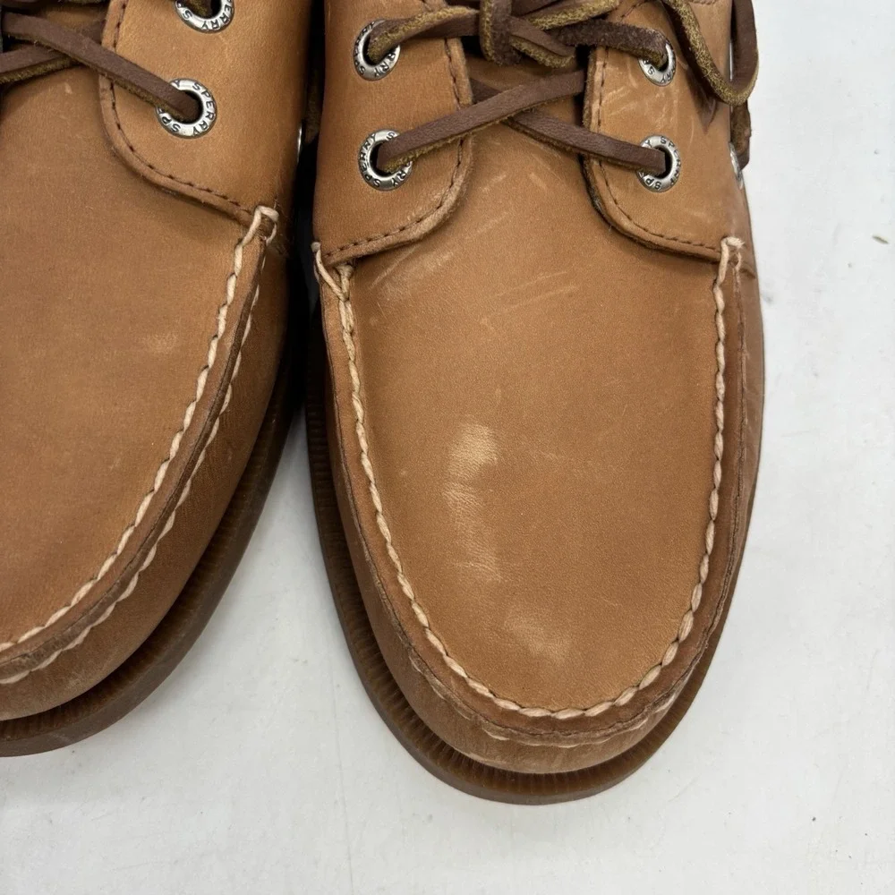 Sperry Top-Sider Leather Boat Shoes Mens 9 M Brown Slip On Loafers Mocs Dillards